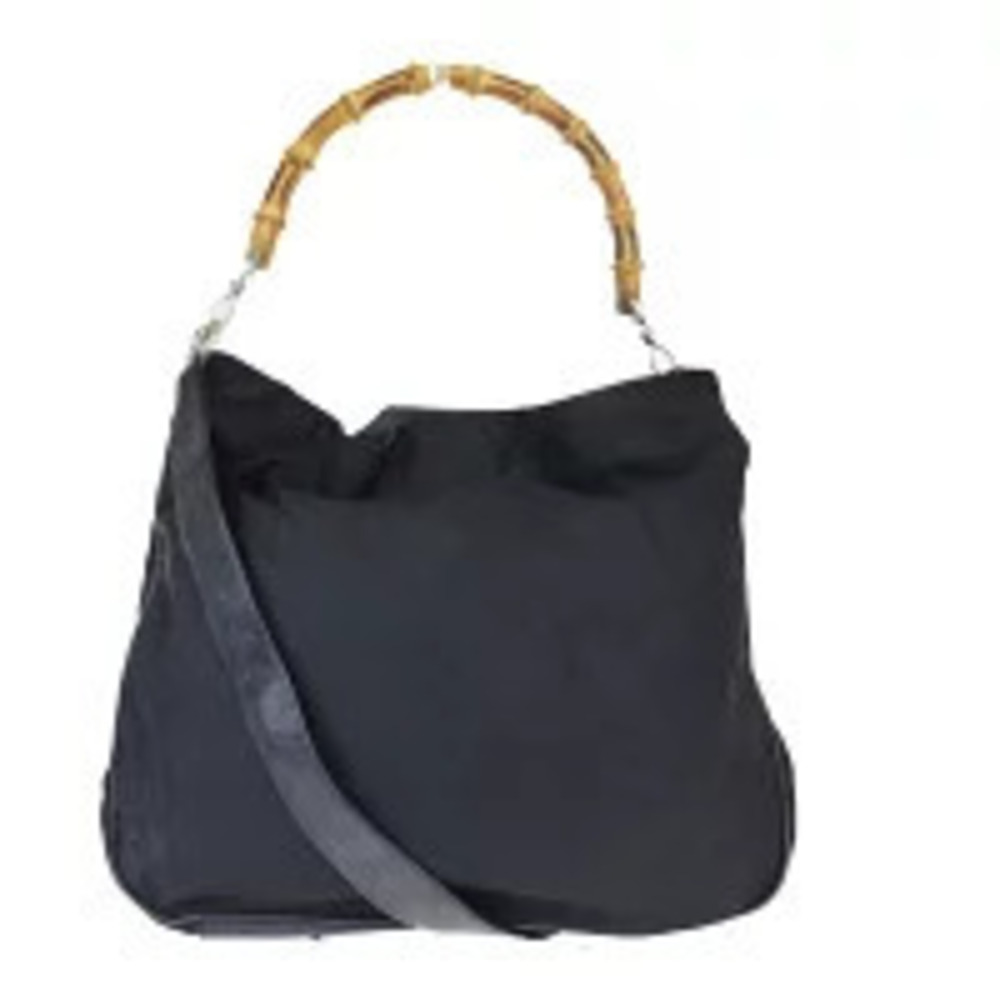 Gucci Bamboo Leather Shoulder Bag Black